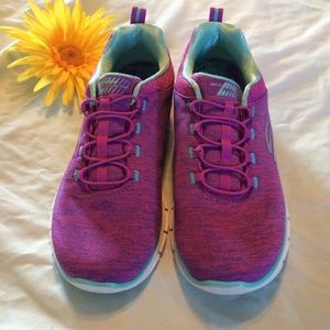 purple skechers memory foam